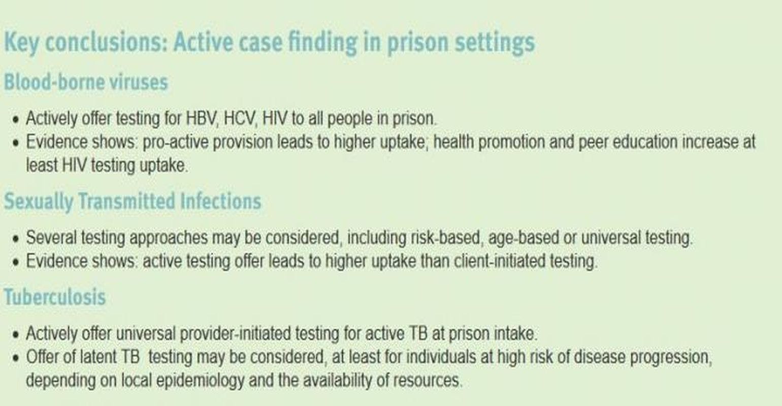 ECDC and EMCDDA Make the Case for Active Case-Finding of Communicable Diseases in Prison