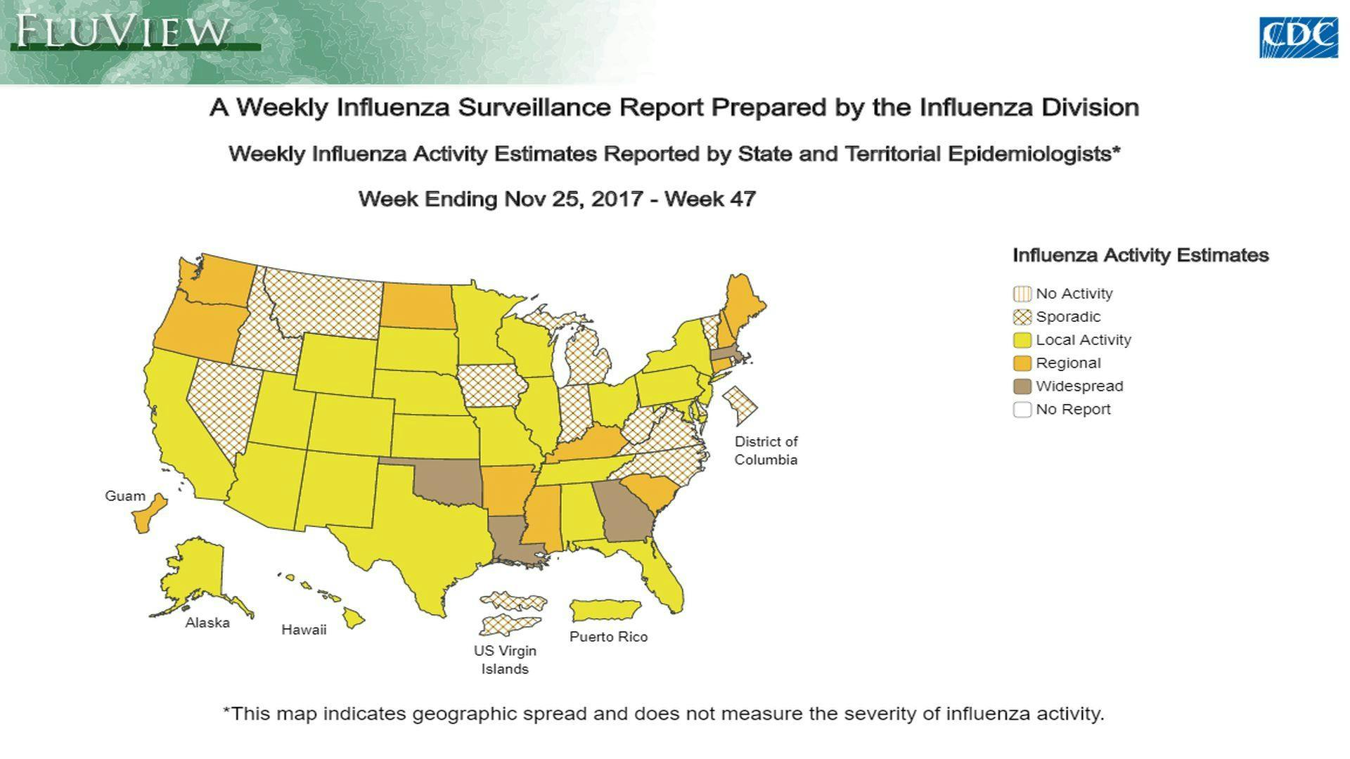 CDC Flu Update: Influenza-Like Illness Consultations Rise Above Baseline