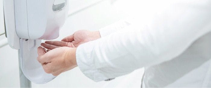 hand hygiene by a health care provider