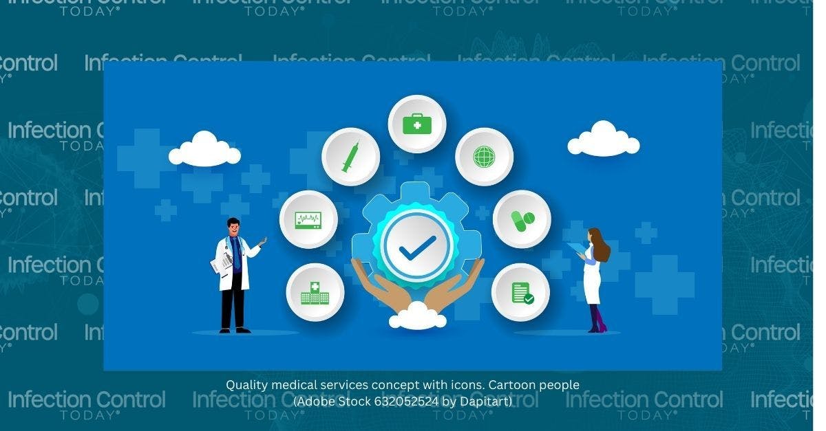 Quality medical services concept With icons. Cartoon People  (Adobe Stock 632052524 By Dapitart)