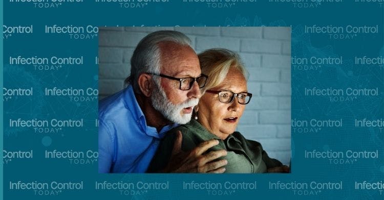Older couple watching a scary movie.  (Adobe Stock 644134591 by Lumos sp)