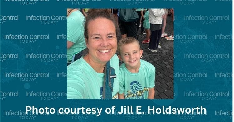 Jill E. Holdsworth, MS, CIC, FAPIC, NREMT, CRCST, and her son.  (Photo courtesy of Jill E. Holdsworth) 