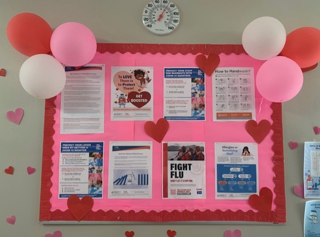 February Bulletin Board for Infection Control   (Photo courtesy of the author)