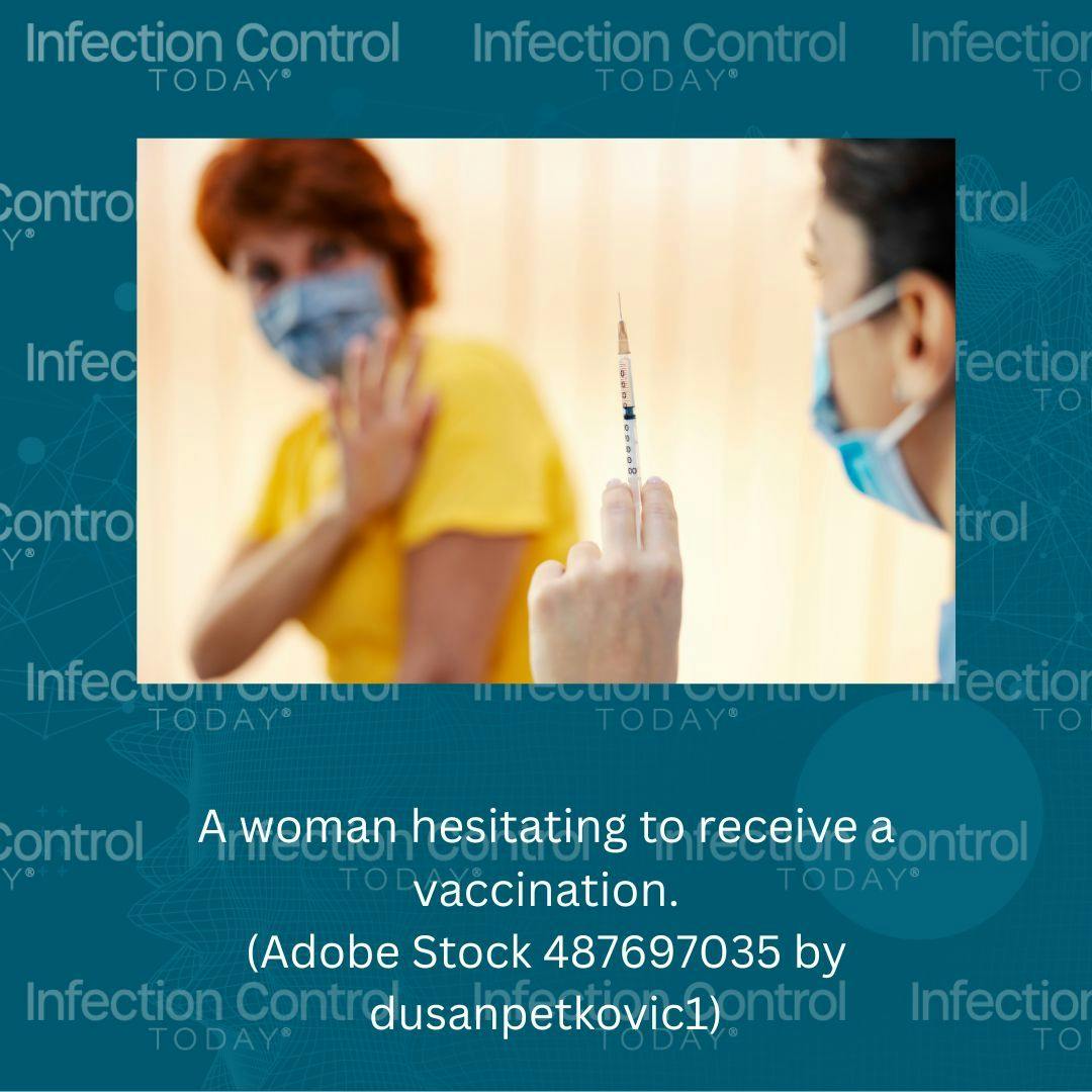A woman hesitating to receive a vaccination.  (Adobe Stock 487697035 by dusanpetkovic1)