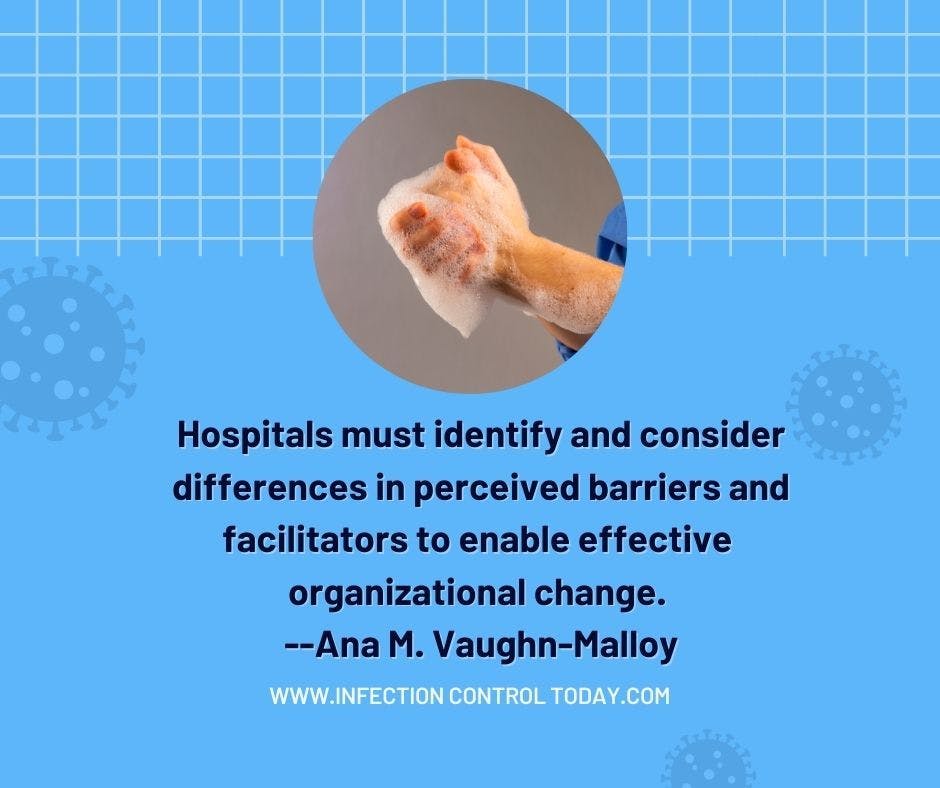 Hospitals must identify and consider differences in perceived barriers and facilitators to enable effective organizational change. --Ana M. Vaughn-Malloy